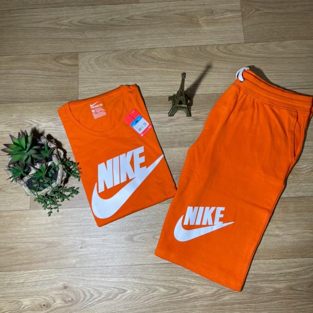 Orange Unisex Nike Short Set